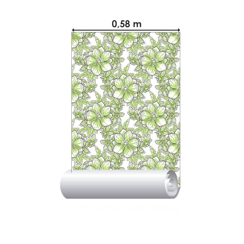 Papel de Parede Adesivo Floral Verde N012115 - Papel na Parede