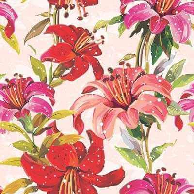 Papel de Parede Adesivo Floral Vermelho 10 - Papel na Parede