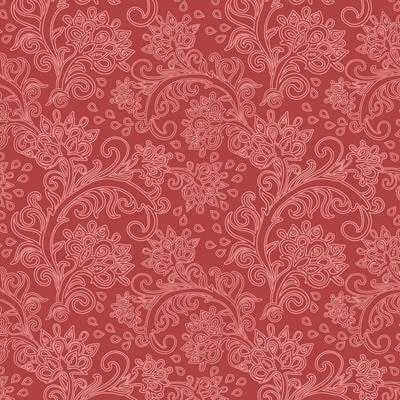 Papel de Parede Adesivo Floral Vermelho 495 - Papel na Parede