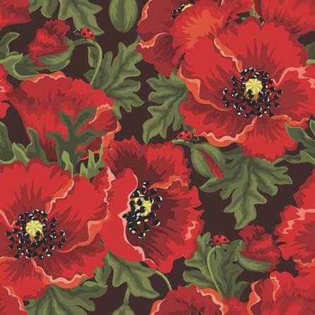 Papel de Parede Adesivo Floral Vermelho 603 - Papel na Parede