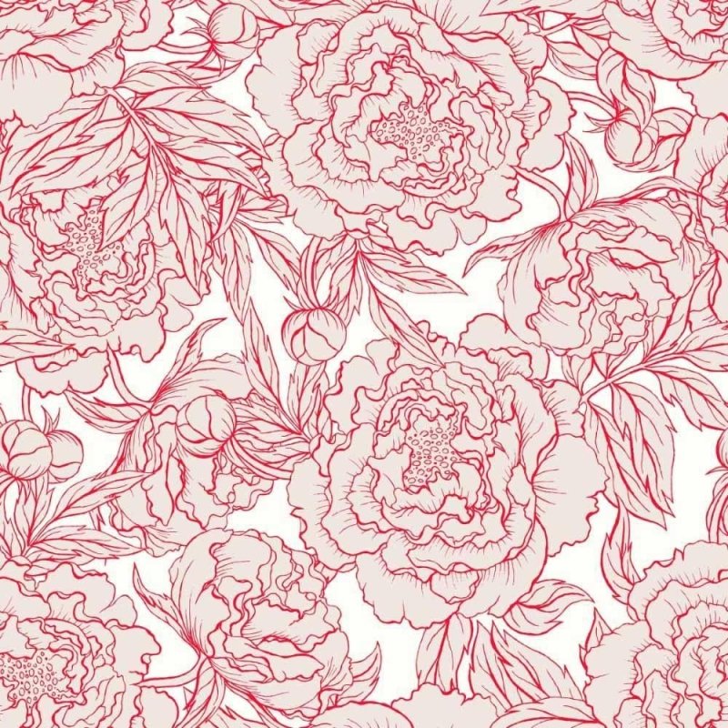 Papel de Parede Adesivo floral vermelho N014150 - Papel na Parede