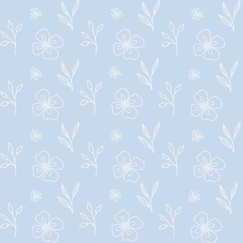 Papel de Parede Adesivo Flores e Folhas Azul N05277 - Papel na Parede