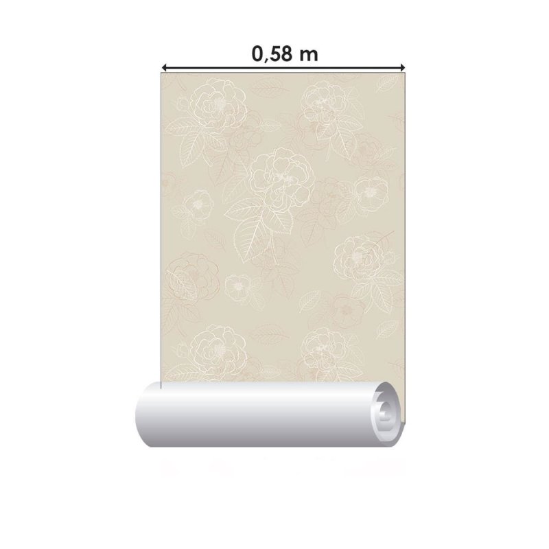 Papel de Parede Adesivo Flores e Folhas N010066 - Papel na Parede