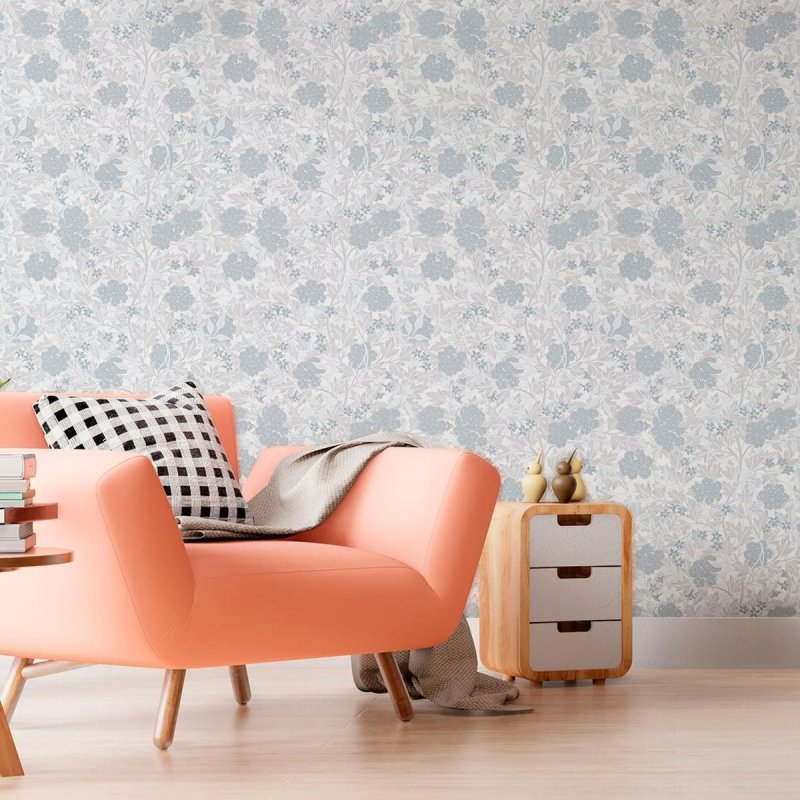 Papel de Parede Adesivo Flores e Folhas N010147 - Papel na Parede