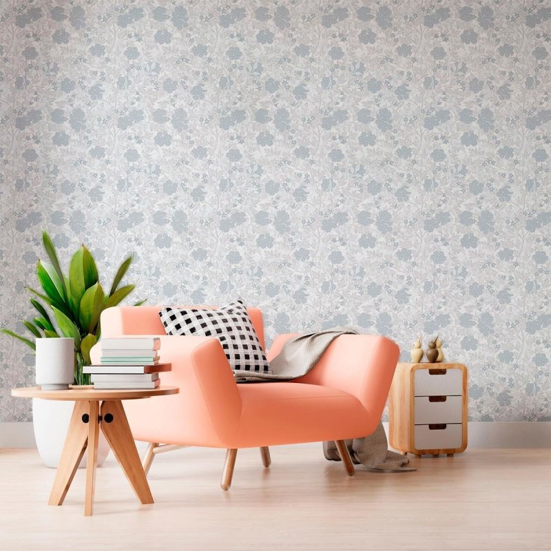 Papel de Parede Adesivo Flores e Folhas N010147 - Papel na Parede