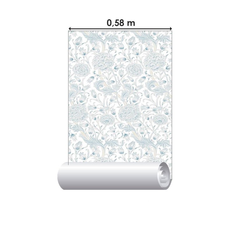 Papel de Parede Adesivo Flores e Folhas N010148 - Papel na Parede