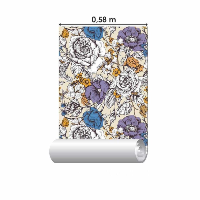 Papel de Parede Adesivo Flores N533 - Papel na Parede