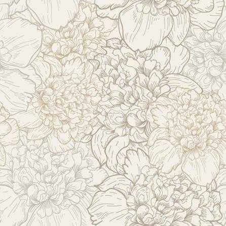 Papel de Parede Adesivo Flores Off White 855 - Papel na Parede