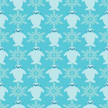 Papel de Parede Adesivo Foca Azul 1402 - Papel na Parede