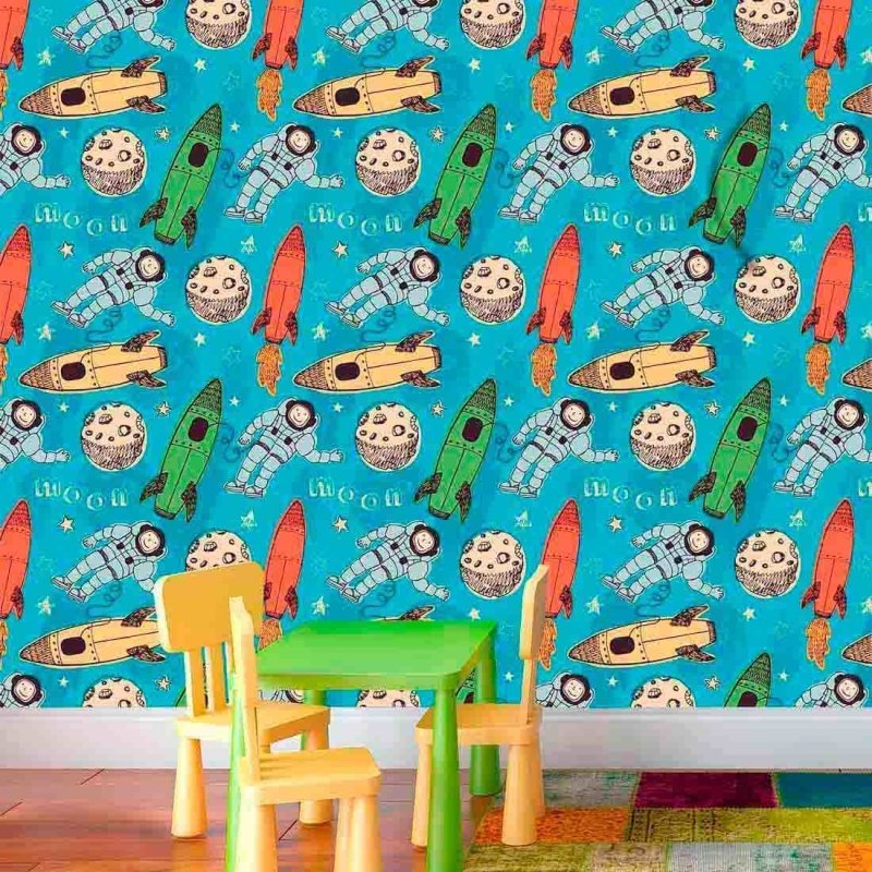 Papel de Parede Adesivo Foguete Infantil 8464297 - Papel na Parede