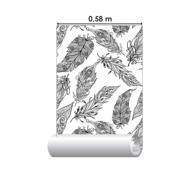Papel de Parede Adesivo Folha Arabesco N02094 - Papel na Parede