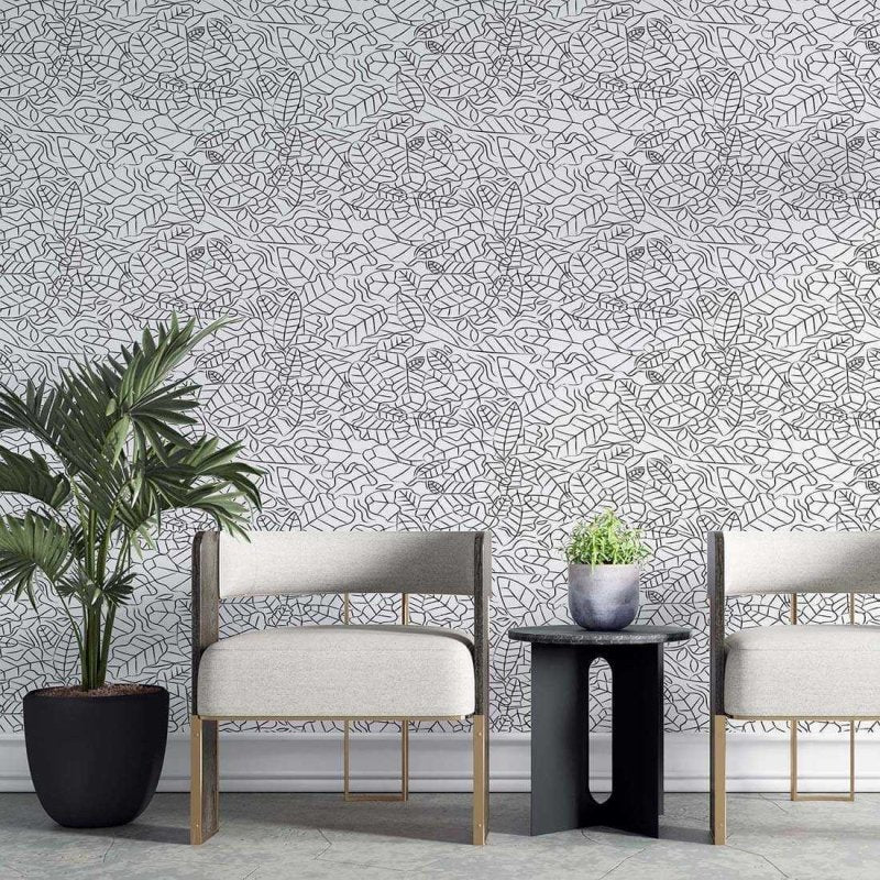 Papel de Parede Adesivo Folha Colorir N02141 - Papel na Parede