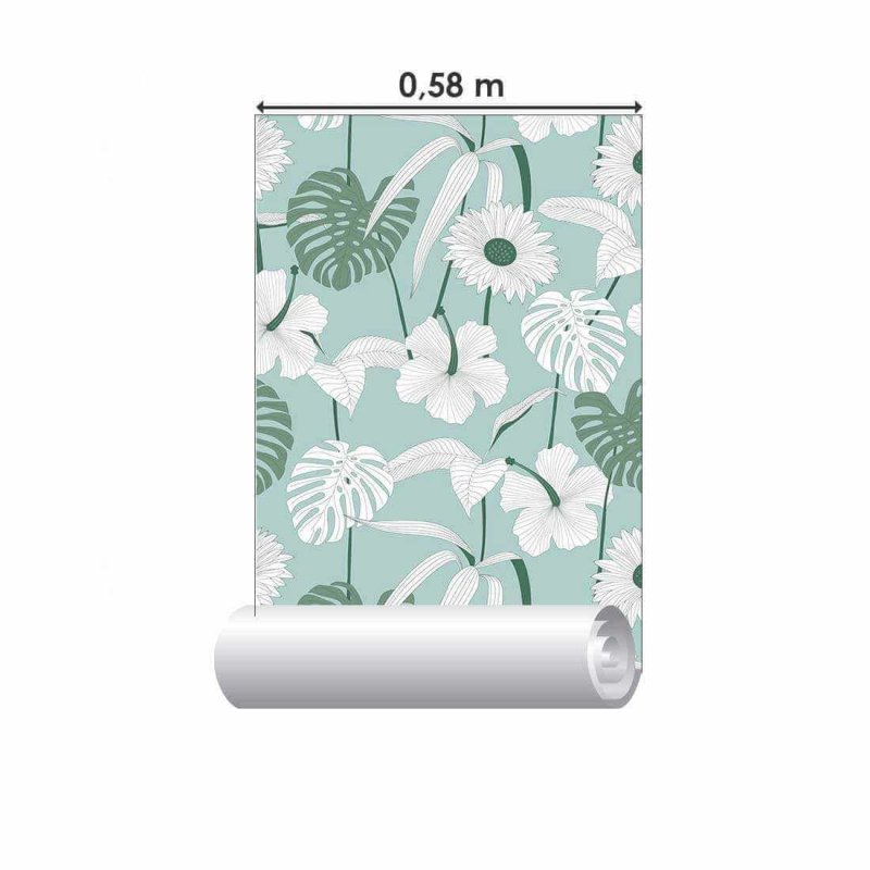 Papel de Parede Adesivo Folha Floral N02087 - Papel na Parede