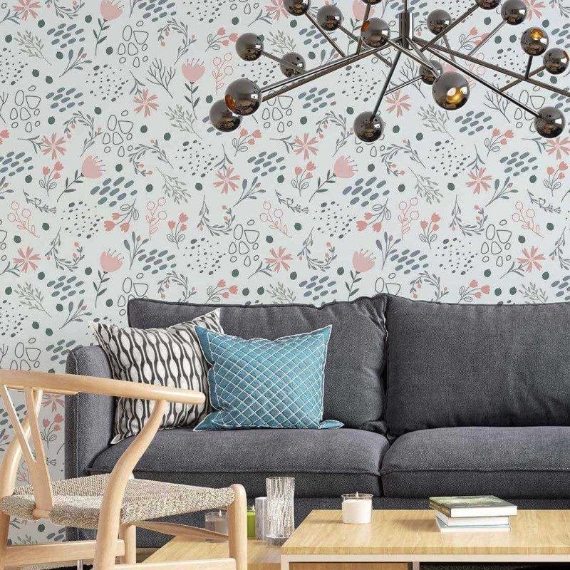 Papel de Parede Adesivo Folha Floral N02099 - Papel na Parede