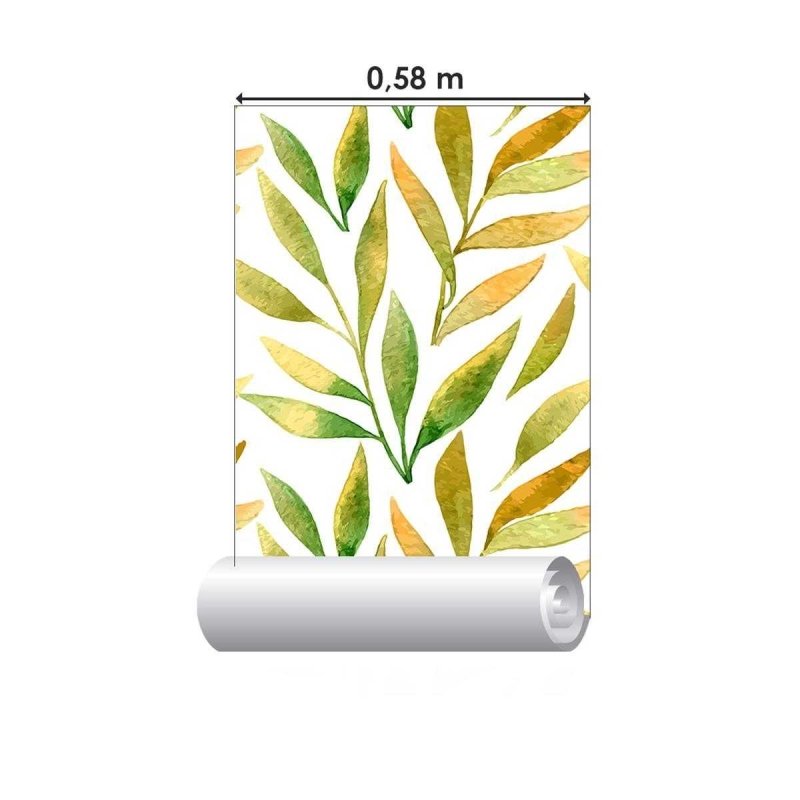 Papel de Parede Adesivo Folhagem Tropical Aquarela N04169 - Papel na Parede