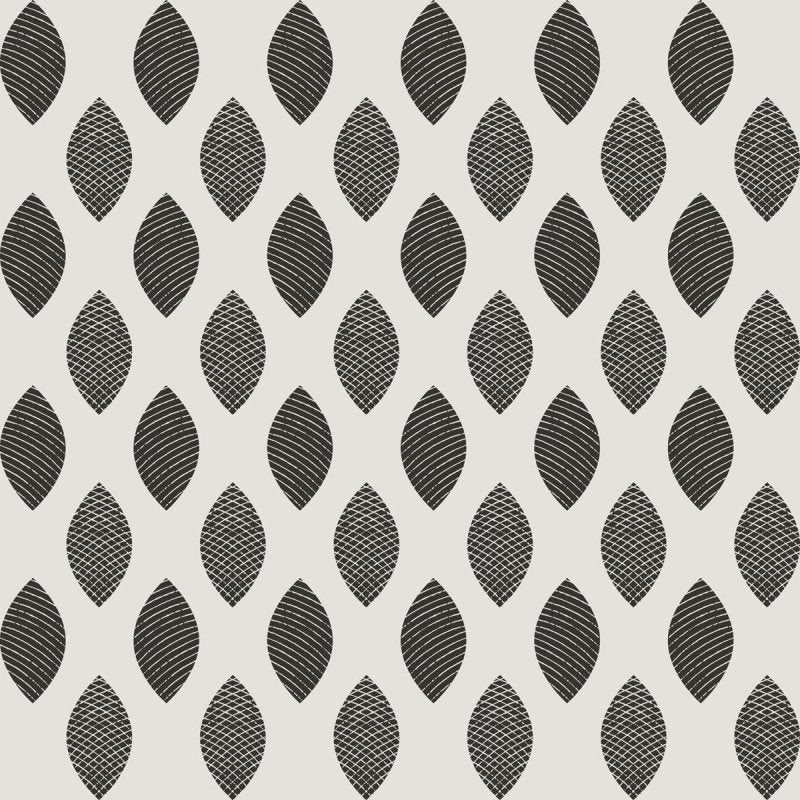 Papel de Parede Adesivo Folhas Abstratas em Preto e Branco N07065 - Papel na Parede