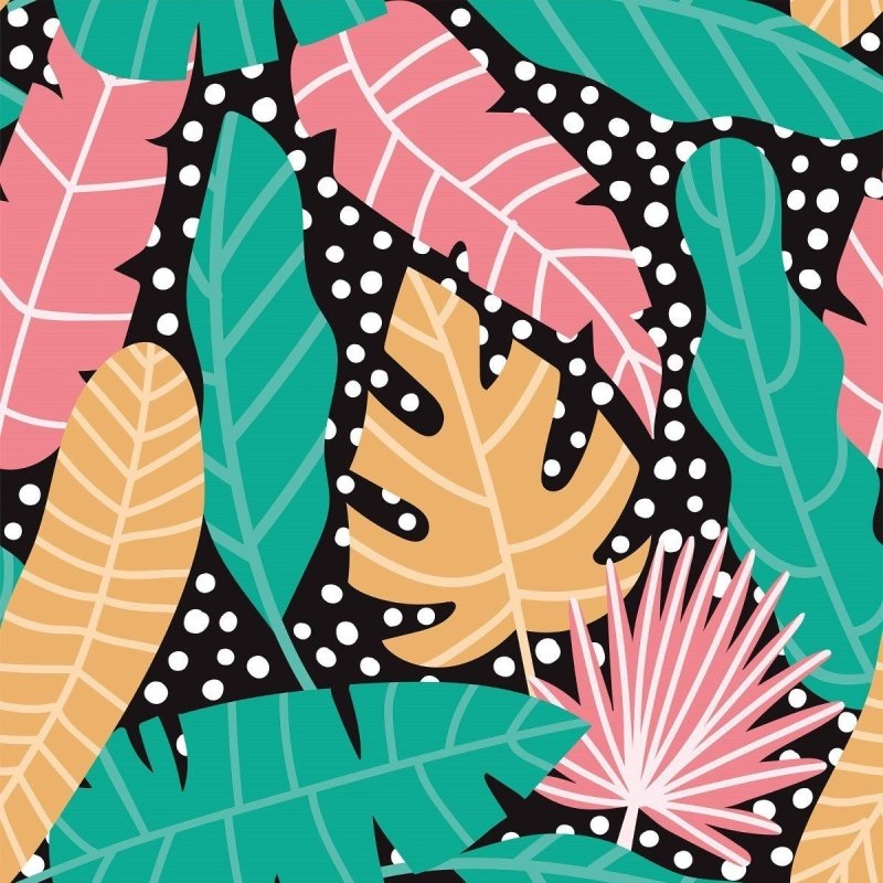 Papel de Parede Adesivo Folhas Abstratas N016037 - Papel na Parede