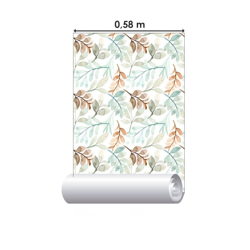 Papel de Parede Adesivo Folhas Aquarela N013259 - Papel na Parede