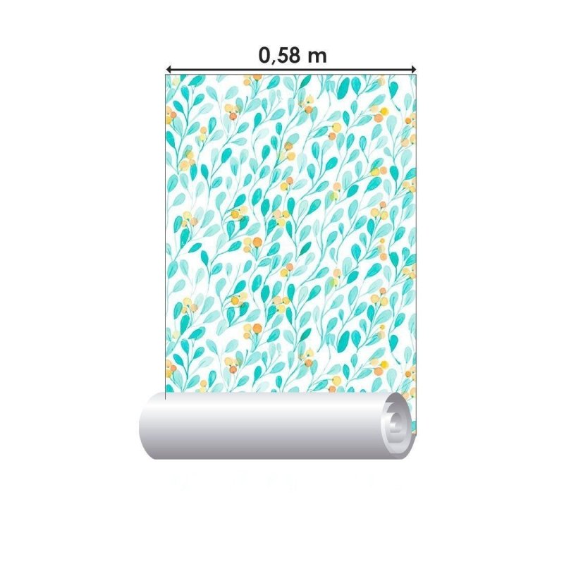 Papel de Parede Adesivo Folhas Azuis N012009 - Papel na Parede