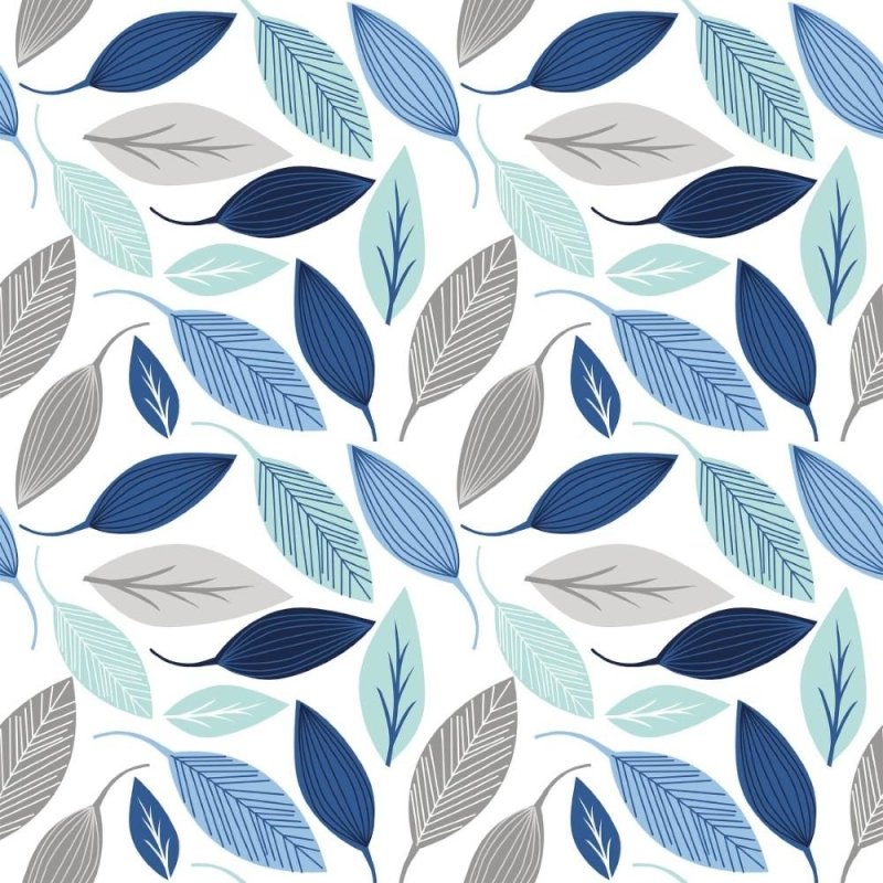 Papel de Parede Adesivo Folhas Azuis N013211 - Papel na Parede