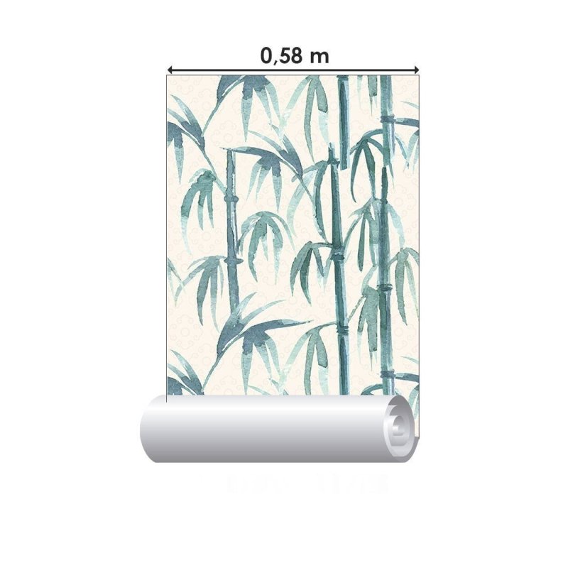 Papel de Parede Adesivo Folhas Bambu Aquarela N015107 - Papel na Parede