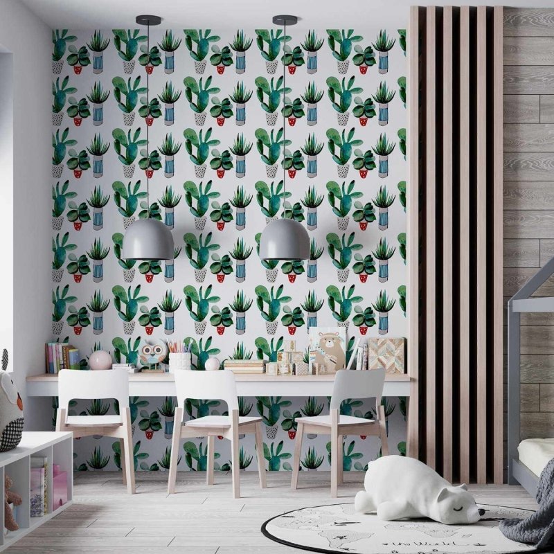 Papel de Parede Adesivo Folhas cacto Natureza Jovem 5243 - Papel na Parede