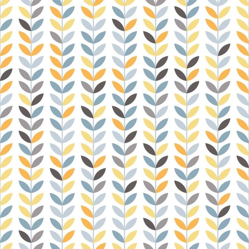 Papel de Parede Adesivo Folhas Coloridas em Listras N05016 - Papel na Parede