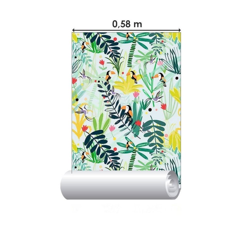 Papel de Parede Adesivo Folhas Colorido N014036 - Papel na Parede