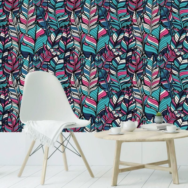 Papel de Parede Adesivo Folhas Colors N019011 - Papel na Parede