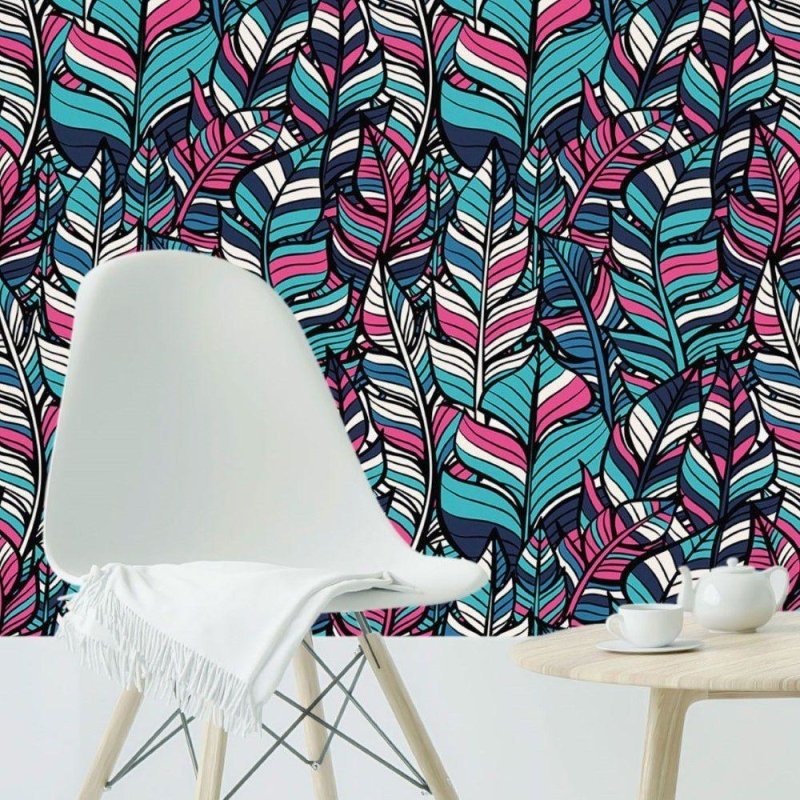 Papel de Parede Adesivo Folhas Colors N019011 - Papel na Parede