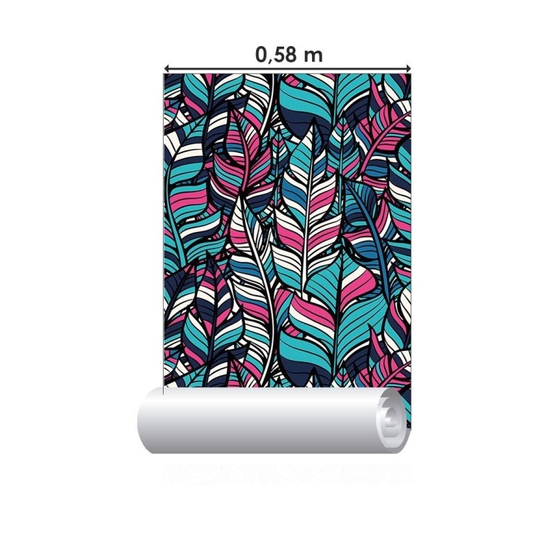 Papel de Parede Adesivo Folhas Colors N019011 - Papel na Parede