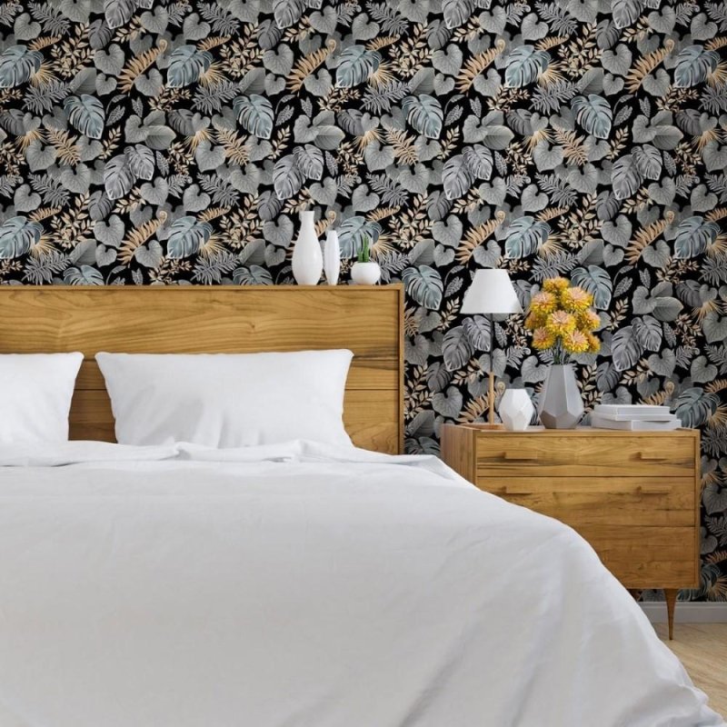 Papel de Parede Adesivo Folhas Dark Leaves N013210 - Papel na Parede