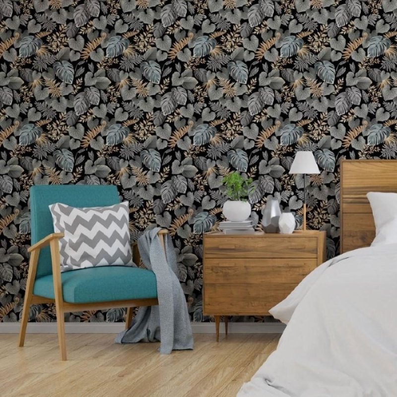 Papel de Parede Adesivo Folhas Dark Leaves N013210 - Papel na Parede