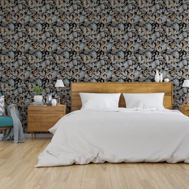 Papel de Parede Adesivo Folhas Dark Leaves N013210 - Papel na Parede