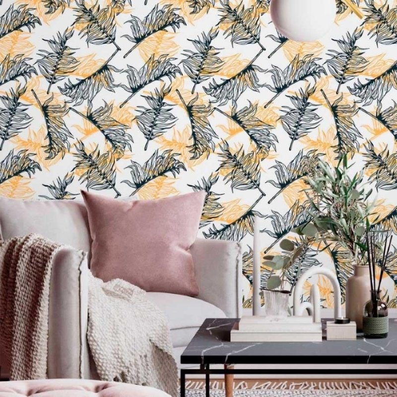 Papel de Parede Adesivo Folhas de Palmeiras N013157 - Papel na Parede