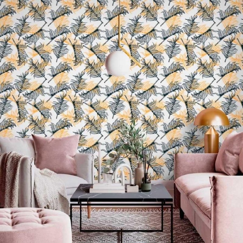 Papel de Parede Adesivo Folhas de Palmeiras N013157 - Papel na Parede