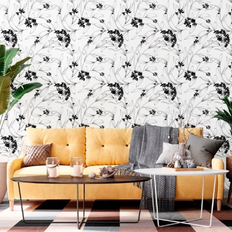 Papel de Parede Adesivo Folhas e Flores N012072 - Papel na Parede