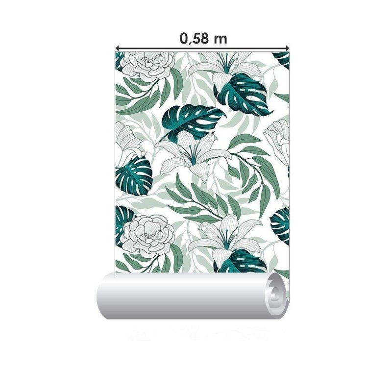 Papel de Parede Adesivo Folhas e Flores N014190 - Papel na Parede