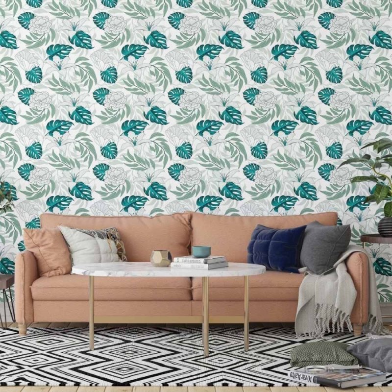 Papel de Parede Adesivo Folhas e Flores N014190 - Papel na Parede