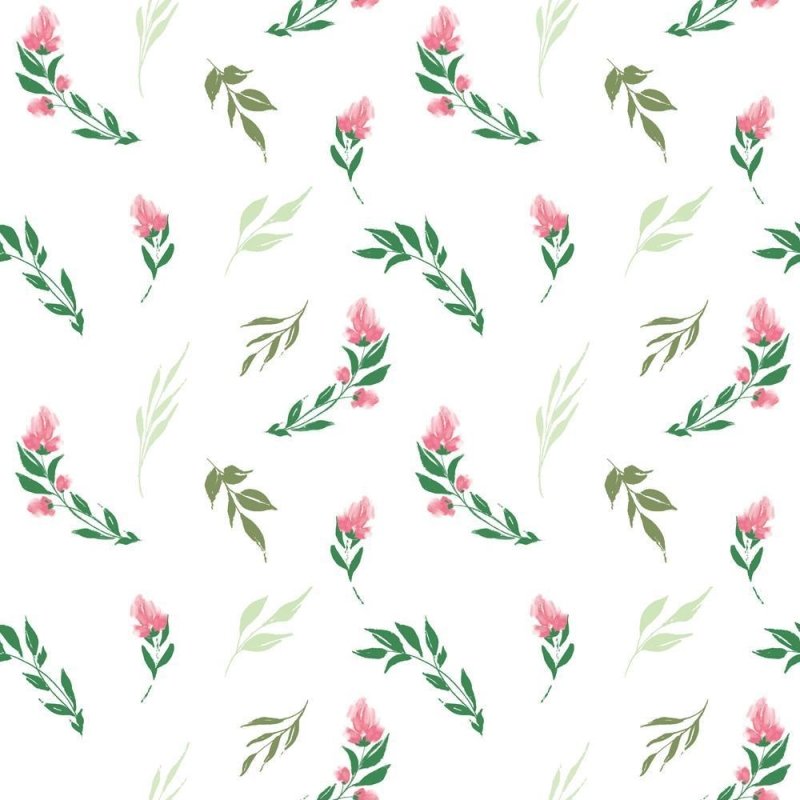 Papel de Parede Adesivo Folhas e Rosas Minimalistas N08052 - Papel na Parede