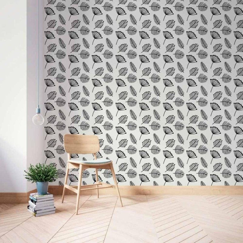 Papel de Parede Adesivo folhas minimalista N014095 - Papel na Parede