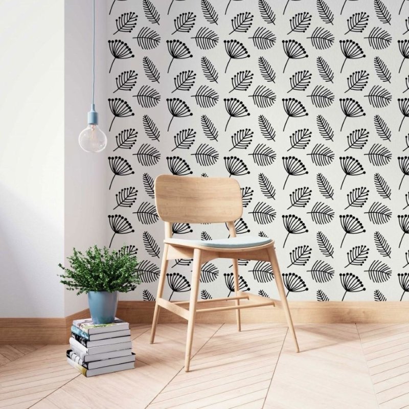 Papel de Parede Adesivo folhas minimalista N014095 - Papel na Parede