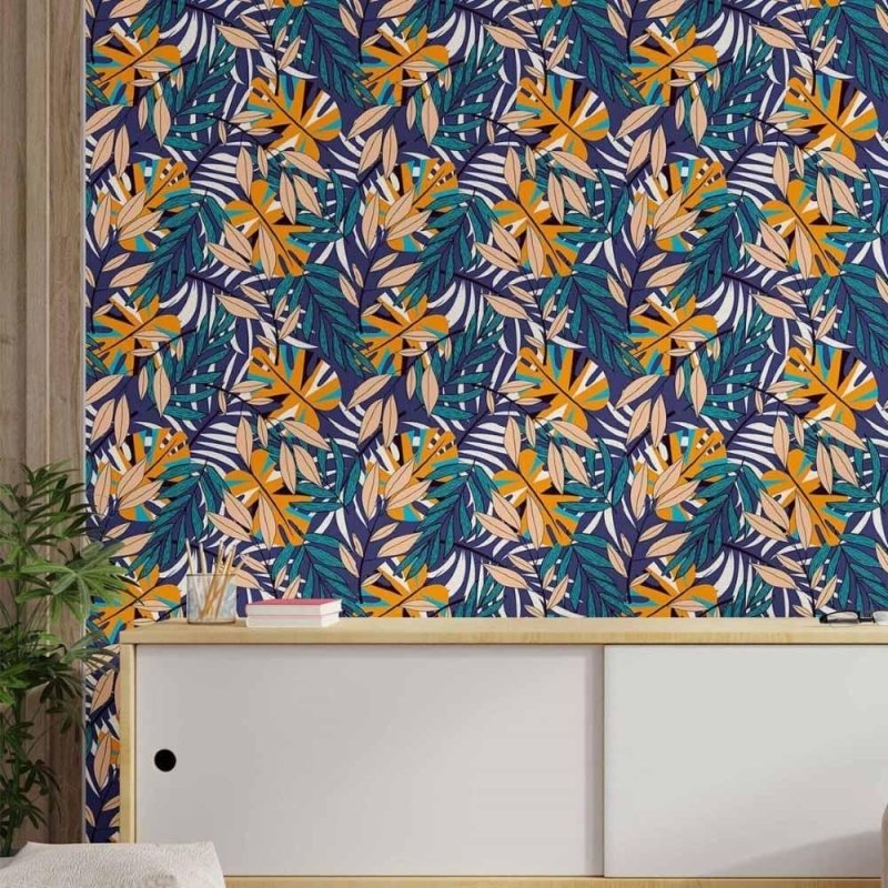 Papel de Parede Adesivo Folhas N014188 - Papel na Parede