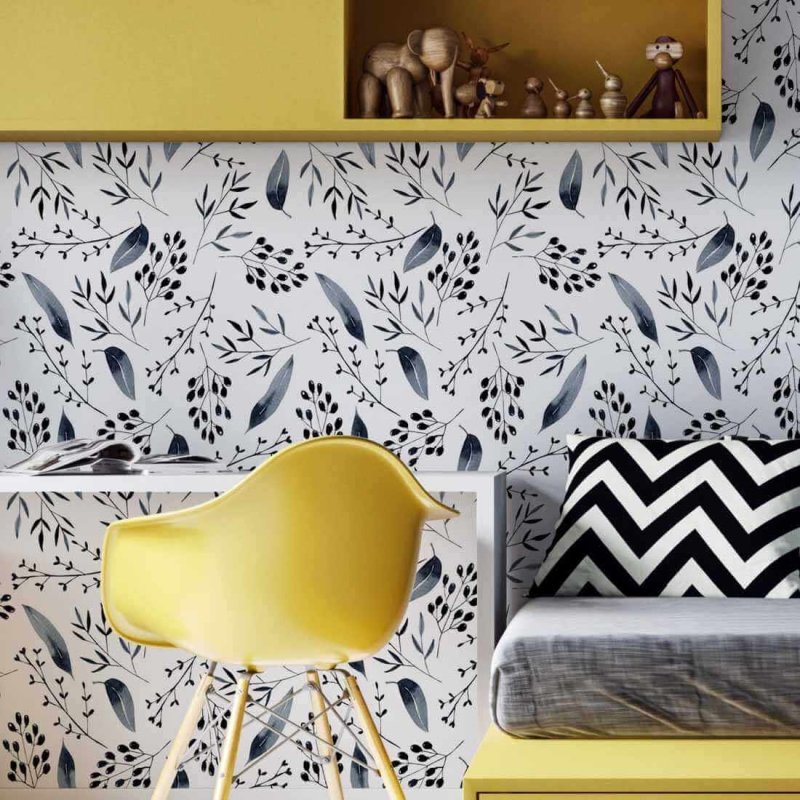 Papel de Parede Adesivo Folhas N620 - Papel na Parede