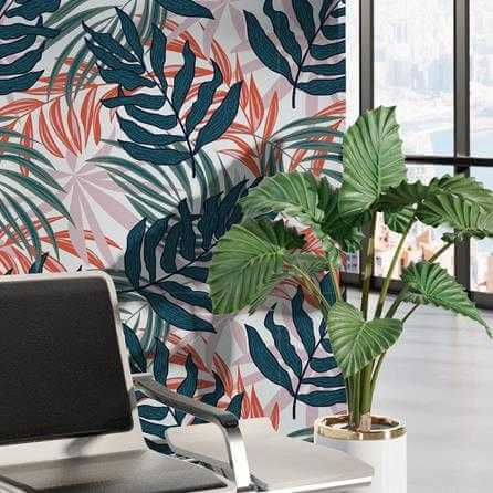 Papel de Parede Adesivo Folhas N786 - Papel na Parede