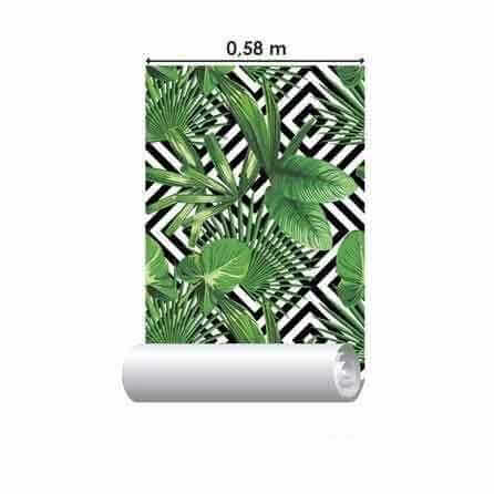 Papel de Parede Adesivo Folhas Natureza Geométrico 26628 - Papel na Parede