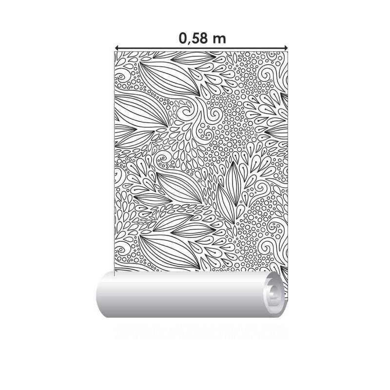 Papel de Parede Adesivo Folhas Para Colorir N04032 - Papel na Parede