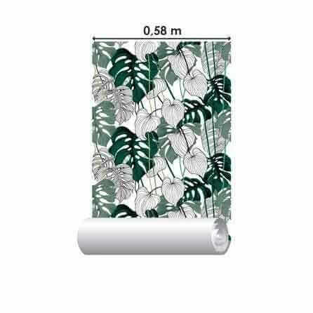 Papel de Parede Adesivo Folhas Tropicais 1082605888 - Papel na Parede