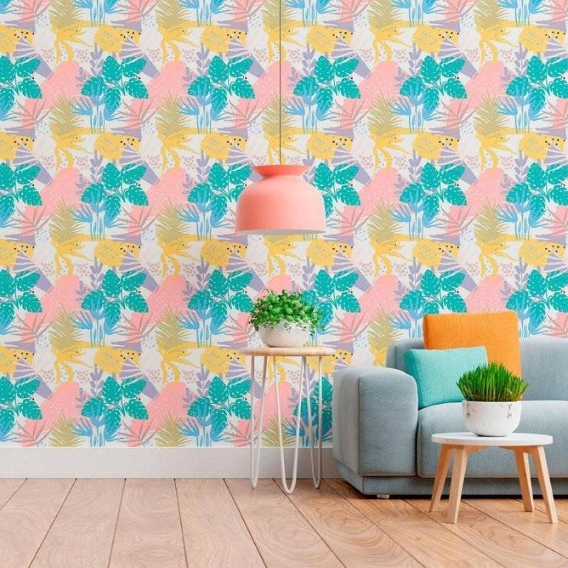 Papel de Parede Adesivo Folhas Tropicais N011105 - Papel na Parede