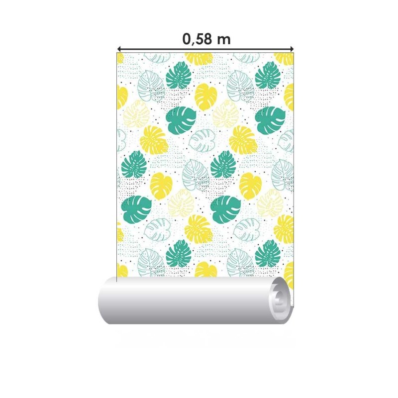 Papel de Parede Adesivo Folhas Tropicais N08048 - Papel na Parede